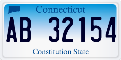 CT license plate AB32154