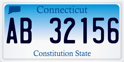 CT license plate AB32156