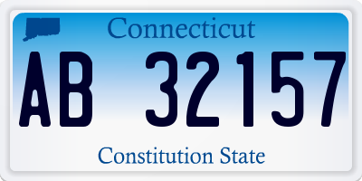 CT license plate AB32157