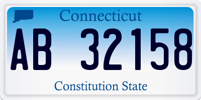 CT license plate AB32158