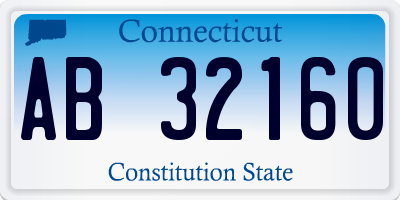 CT license plate AB32160