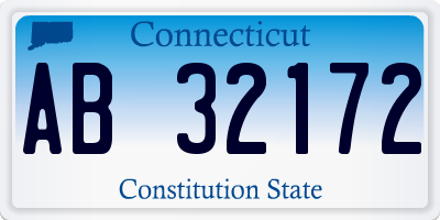 CT license plate AB32172