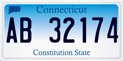 CT license plate AB32174