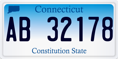 CT license plate AB32178