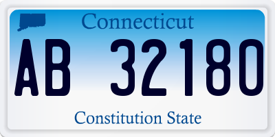 CT license plate AB32180