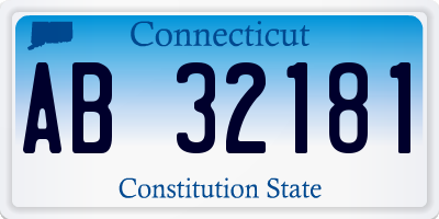 CT license plate AB32181