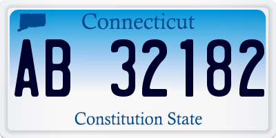 CT license plate AB32182