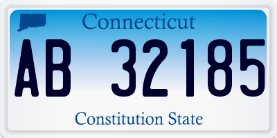 CT license plate AB32185