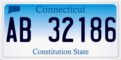 CT license plate AB32186