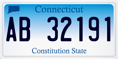 CT license plate AB32191