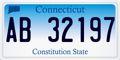 CT license plate AB32197