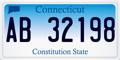 CT license plate AB32198