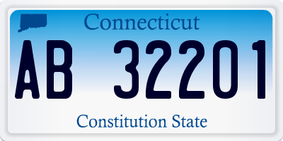 CT license plate AB32201