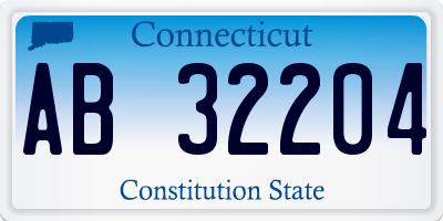 CT license plate AB32204