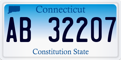 CT license plate AB32207