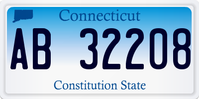 CT license plate AB32208