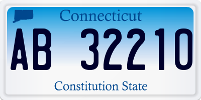 CT license plate AB32210