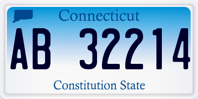 CT license plate AB32214