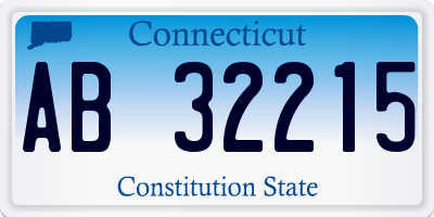 CT license plate AB32215