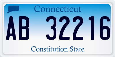 CT license plate AB32216