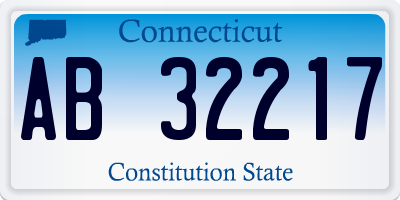 CT license plate AB32217