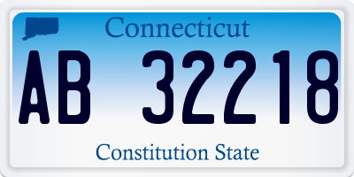 CT license plate AB32218