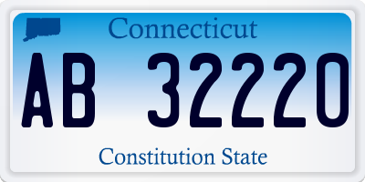 CT license plate AB32220