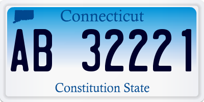 CT license plate AB32221