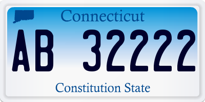 CT license plate AB32222