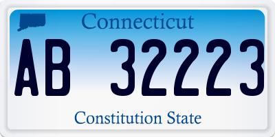 CT license plate AB32223