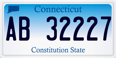 CT license plate AB32227