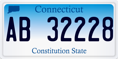 CT license plate AB32228