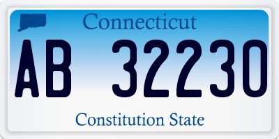 CT license plate AB32230