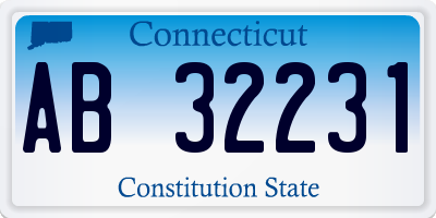 CT license plate AB32231