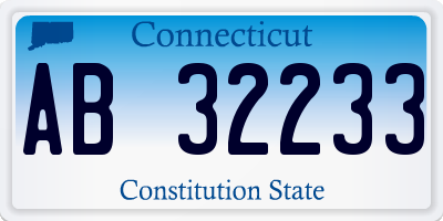 CT license plate AB32233