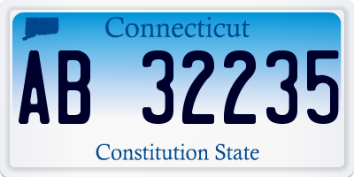 CT license plate AB32235