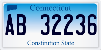 CT license plate AB32236