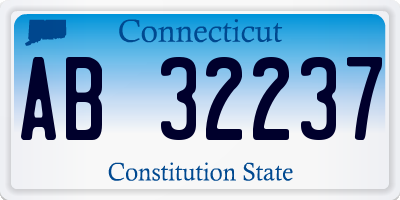 CT license plate AB32237