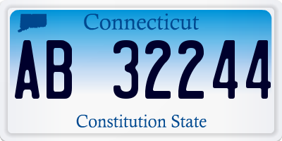 CT license plate AB32244