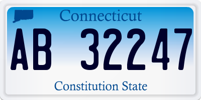 CT license plate AB32247