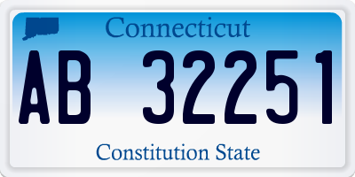 CT license plate AB32251