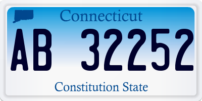 CT license plate AB32252