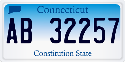 CT license plate AB32257