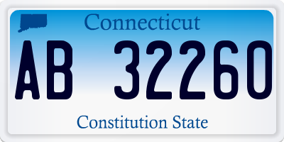 CT license plate AB32260