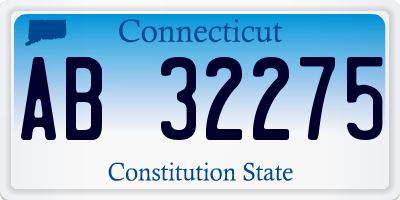 CT license plate AB32275