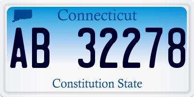 CT license plate AB32278