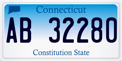 CT license plate AB32280