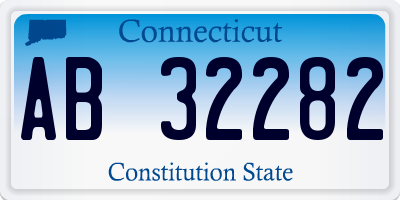 CT license plate AB32282