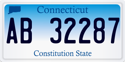 CT license plate AB32287