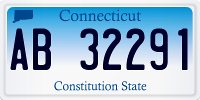 CT license plate AB32291